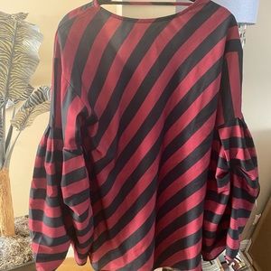 Worn once Red/Black striped Tov Clothing blouse
